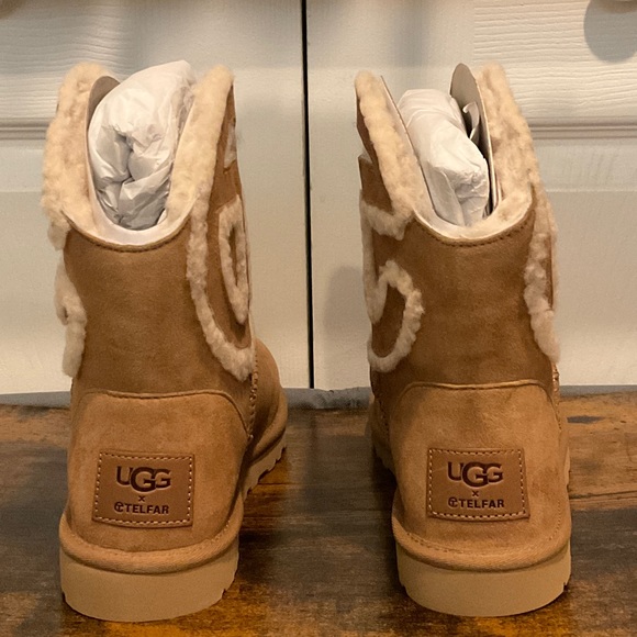 🆕Ugg X Telfar Limited Edition Chestnut Brown Classic Short Telfar Logo Ugg Boot - Picture 8 of 15